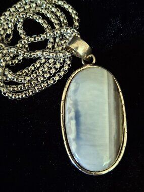 Owyhee Opal Gemstone Ethnic Handmade Pendant with Chain  326 NWOT